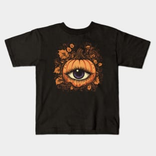 Halloween Pumpkin, Spooky Pumpkin Face Kids T-Shirt